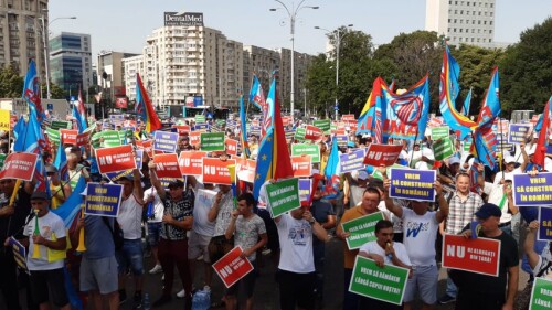 protest sindical FGS Familia construcții